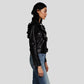 Florence Black Biker Leather Jacket - Leather Loom