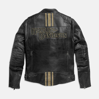 Black Leather Harley Davidson Jacket