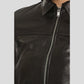 Halle Black Bomber Leather Jacket - Leather Loom