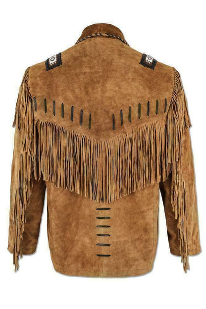 Handmade Men's Western Suede leather jacket, Men coy boy western Fringe Jacket - Leather Loom