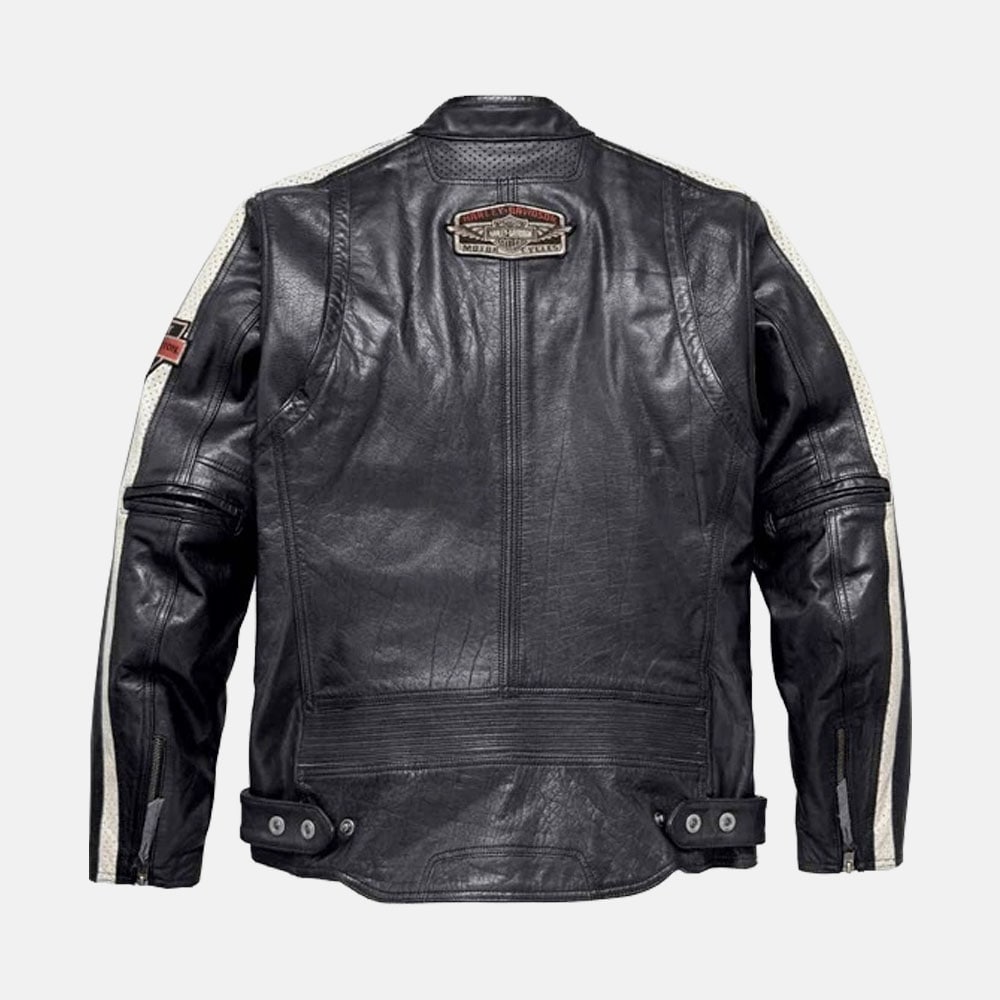 Harley Davidson Mid-Weight Command Men's Motorcycle Leather Jacket - Leather Loom