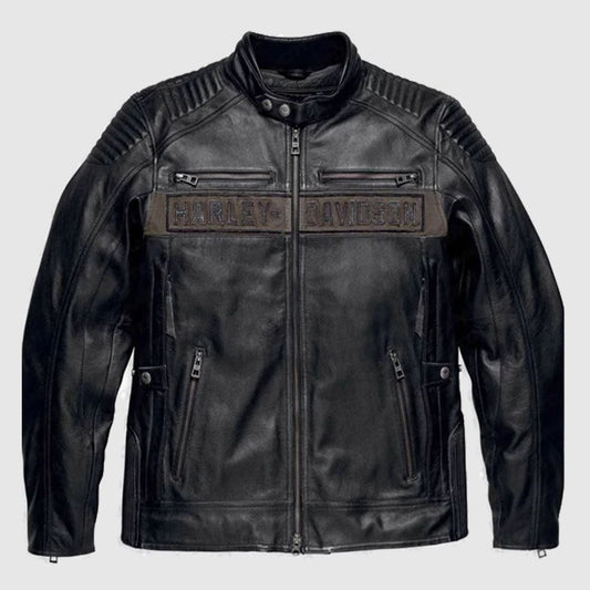 Harley Davidson Men's Asylum Motorcycle Leather Jacket - Leather Loom