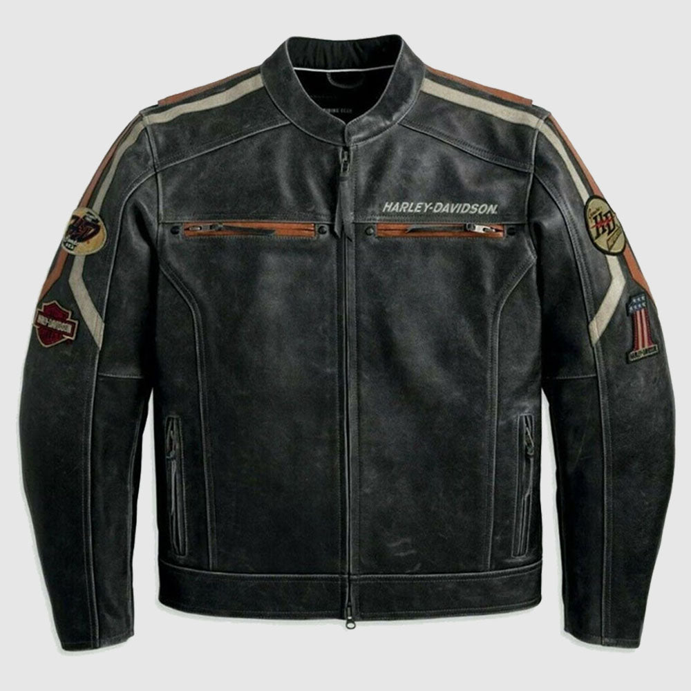 Black Harley Davidson leather jacket For Men - Leather Loom