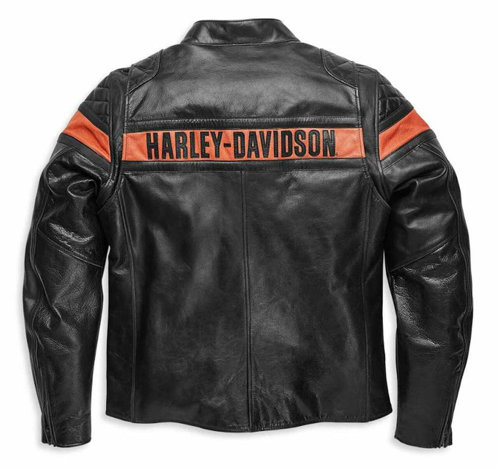 Men’s Harley-Davidson Vintage Leather Victory Sweep Jacket In Black - Leather Loom
