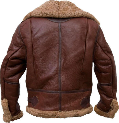 High-quality Pilot Bomber Leather Jacket With Fur - Leather Loom