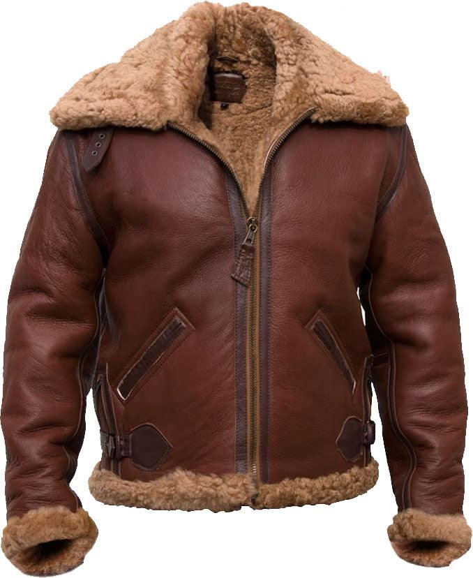 High-quality Pilot Bomber Leather Jacket With Fur - Leather Loom