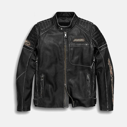 Men's Harley Davidson High Quality Black Leather Jacket - Leather Loom