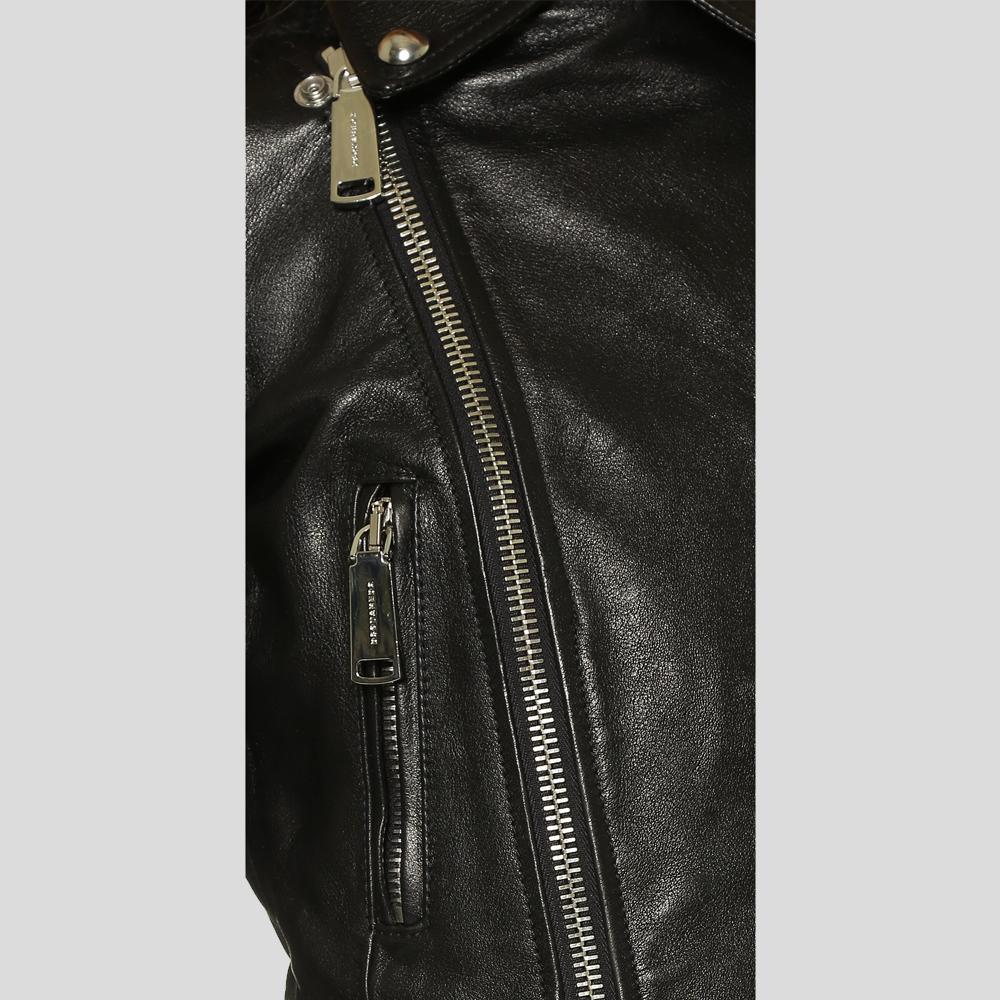 Kiana Black Biker Fringes Leather Jacket - Leather Loom
