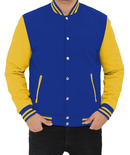 Blue and Yellow Varsity Jacket - Leather Loom