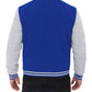 Mens Baseball Style Grey and Royal Blue Varsity Jacket - Leather Loom