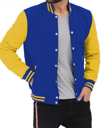 Blue and Yellow Varsity Jacket - Leather Loom