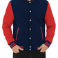 Mens Baseball Style Red and Blue Varsity Jacket - Leather Loom