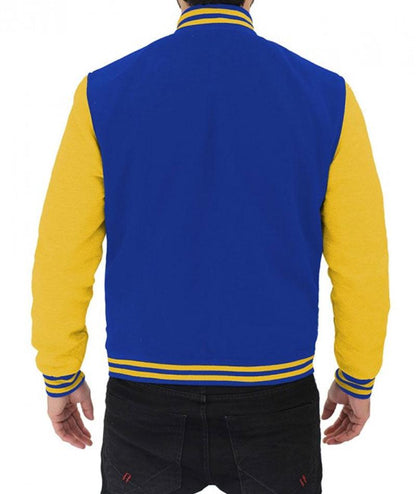 Blue and Yellow Varsity Jacket - Leather Loom