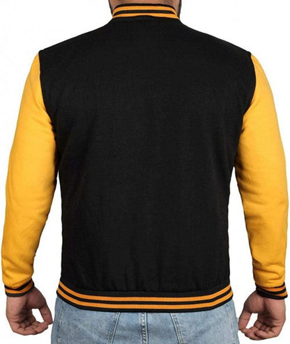 Black and Yellow Varsity Jacket - Leather Loom