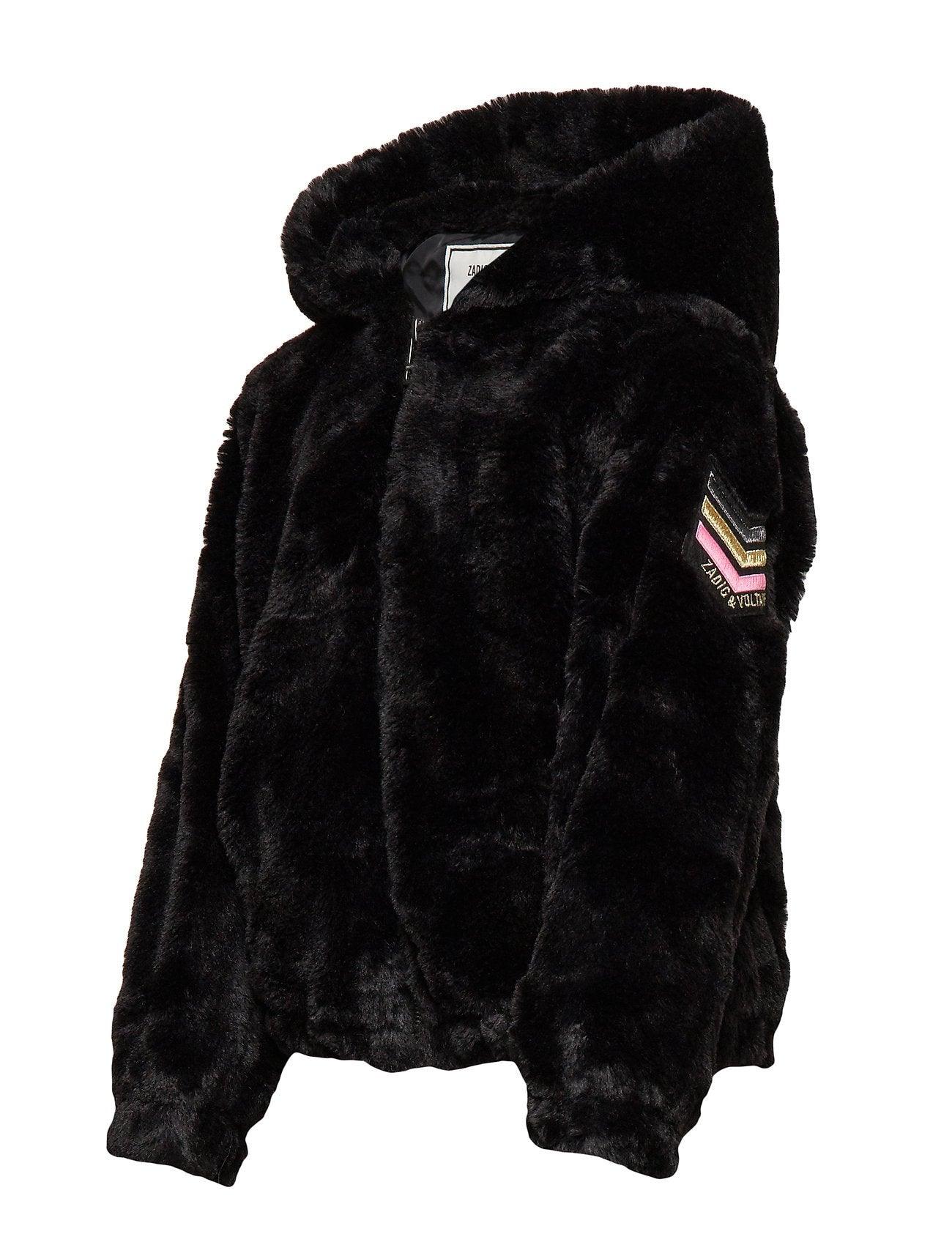 Malia Fur Black Leather Jacket - Leather Loom