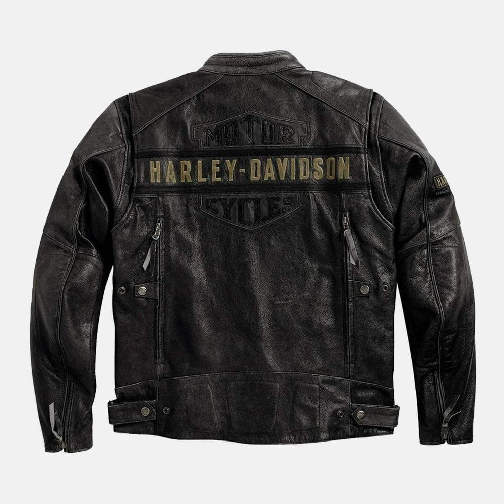 Harley Davidson Jacket Motorcycle Vintage Black Leather Jacket - Leather Loom