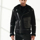 Black Aviator Shearling Jacket For Men - Leather Loom