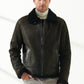 Dark Green Aviator Shearling Jacket - Leather Loom