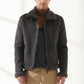 Aviator Men Grey Shearling Jacket - Leather Loom