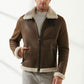 Aviator Men Tan & Off-White Shearling Jacket - Leather Loom