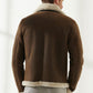 Aviator Men Tan & Off-White Shearling Jacket - Leather Loom