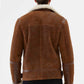 Aviator Tan & Off White Shearling Jacket for Men - Leather Loom