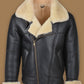 Men Black B3 Shearling Bomber Leather Jacket - Leather Loom