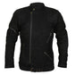 Men Black Suede Belted Leather Jacket with Zippers on Shoulders - Leather Loom