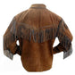 Men's Brown Suede Western Jacket, Suede Leather Jacket , Suede Cowboy Fringe Jacket - Leather Loom