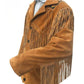 Men's Tan Suede Leather Jacket, Cowboy Jacket - Leather Loom