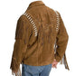Men's Western Suede Jacket, Brown Fringe Cowboy Jacket - Leather Loom