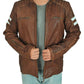 Classic Brown Leather Biker Jacket - Leather Loom