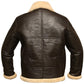 B3 RAF Brown Bomber Shearling Real Sheepskin Aviator Leather Jacket For Men - Leather Loom