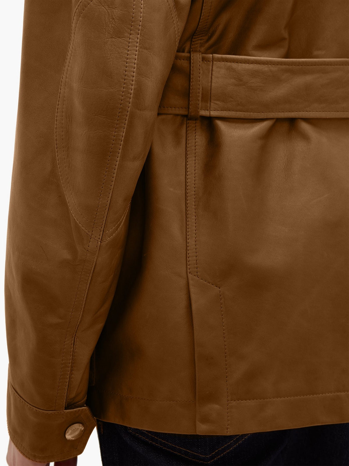 Men Brown Utility Leather Jacket - Leather Loom