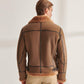 B3 Shearling Camel Brown Aviator Leather Jacket For Men - Leather Loom