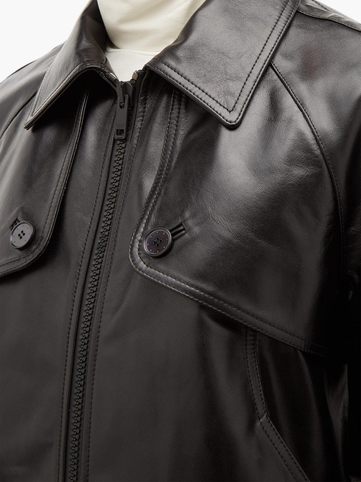 Men Classic Black Leather Jacket - Leather Loom
