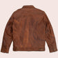 Men Goatskin Plain Brown Trucker Leather Jacket - Leather Loom