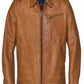 Men Light Brown Leather Jacket - Leather Loom