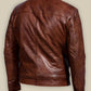Men Reddish Brown Leather Jacket - Leather Loom