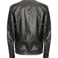 Men Shinny Jet Black Leather Jacket - Leather Loom