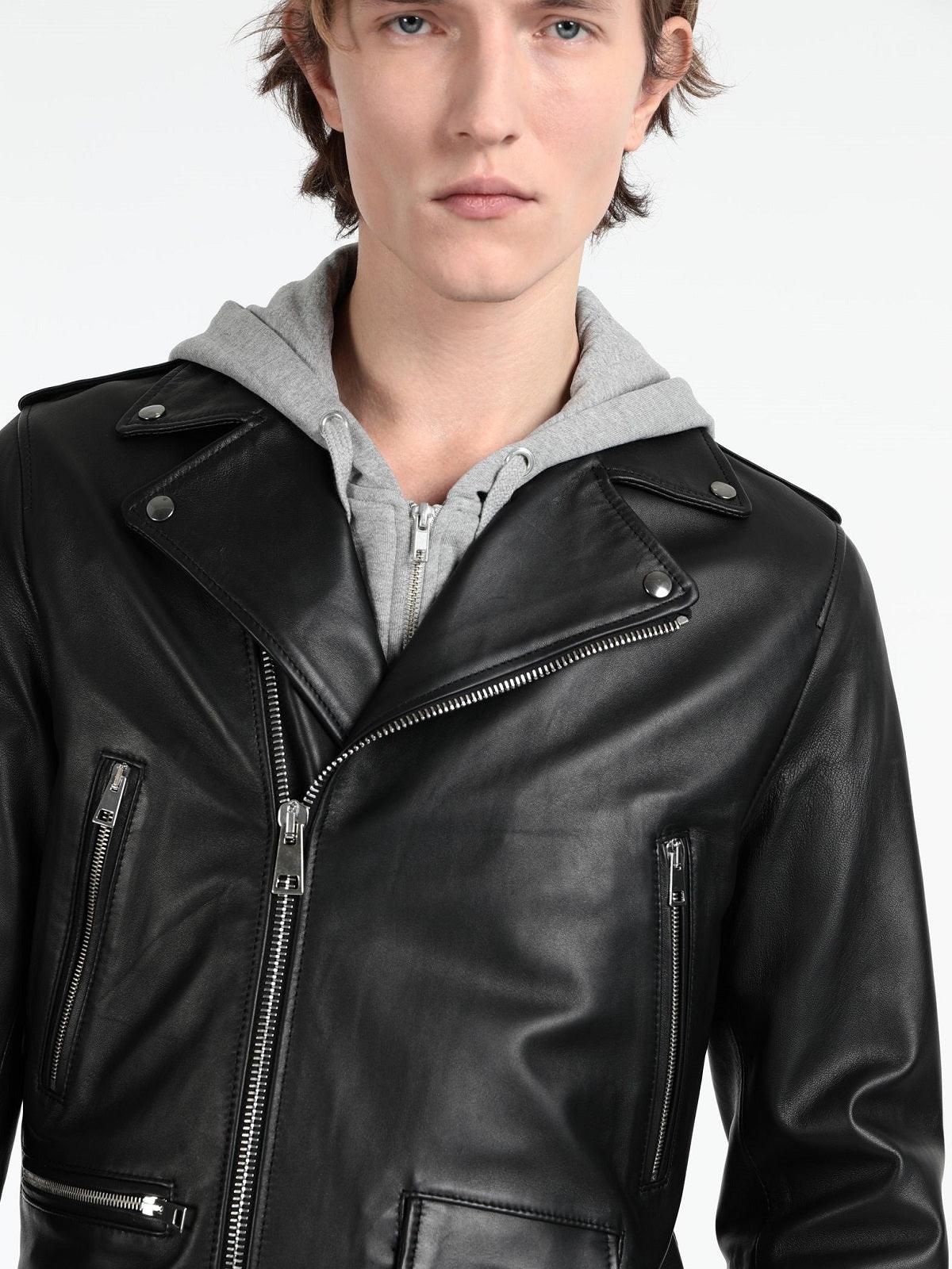 Men Stylish Biker Leather Jacket - Leather Loom