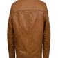 Men Tan Brown Biker Jacket - Leather Loom