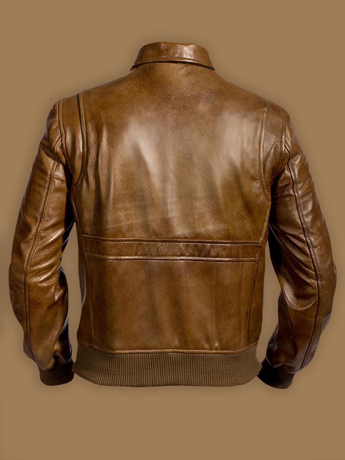 Men Traditional Brown Leather Jacket - Leather Loom