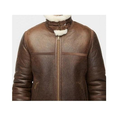 Men’s Aviator Sheepskin Shearling Leather Jacket - Leather Loom