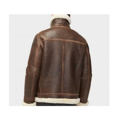 Men’s Aviator Sheepskin Shearling Leather Jacket - Leather Loom