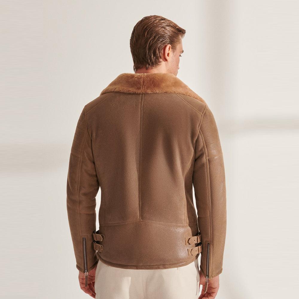 B3 RAF Flying Airforce Aviator Shearling Jacket For Men - Leather Loom