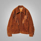 Men's Brown Suede Leather Western Cowboy Fringe Jacket - Leather Loom