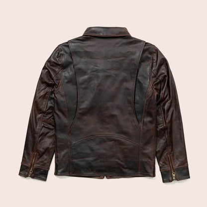 Men's Classic Brown Flight Leather Jacket - Leather Loom