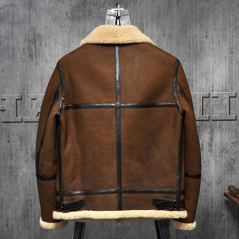 Men's B3 Shearling Dark Brown Leather Jacket - Leather Loom