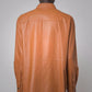Men's Snap Button Closure Brown Leather Shirt - Leather Loom